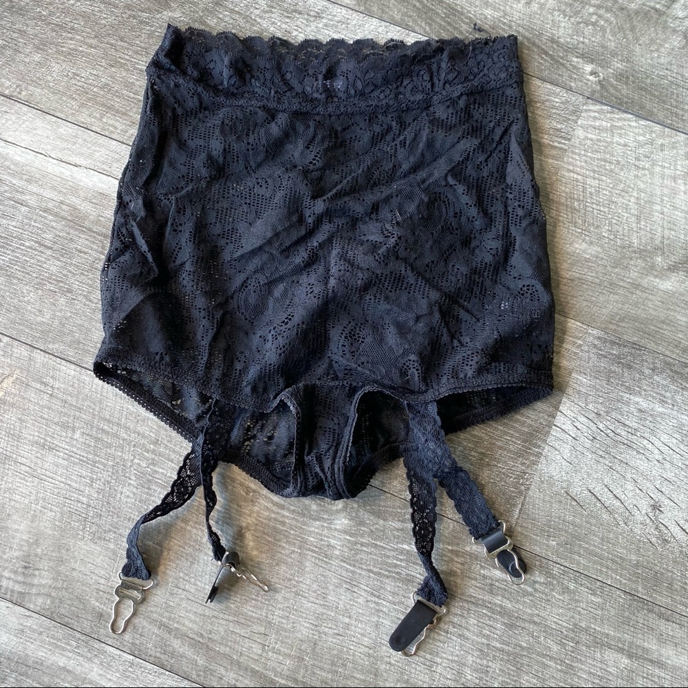 Urban outfitters black lace high waisted lingerie